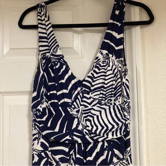 Lilly Pulitzer Sloan Oh Cabana Navy and White Zebra Print Maxi Dress Size M - Picture 3 of 14